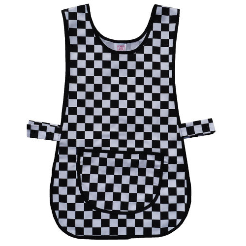 Black and White Chequered Print Design Uniform Tabard